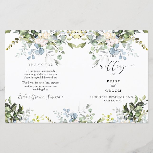 PixDezines Watercolor Dusty Blue Gum Eukalyptus (Vorderseite)