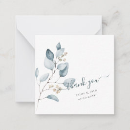 PixDezines Watercolor Dusty Blue Gum Eukalyptus Mitteilungskarte