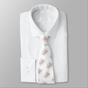 PixDezines Watercolor Dusty Pink Roses Neck Tie Krawatte