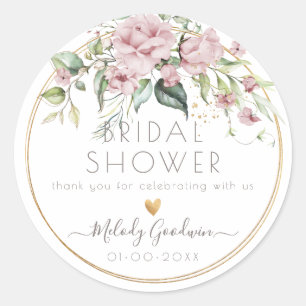 PixDezines Watercolor Dusty Rose Bouquet Runder Aufkleber