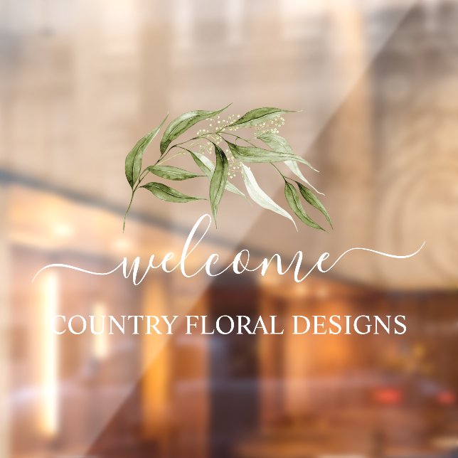 PixDezines Watercolor Eucalyptus Sprig Window Clin Fensteraufkleber (Blatt 2)