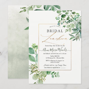 PixDezines Watercolor Eukalyptus Bridal Luncheon Einladung