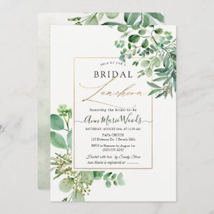 PixDezines Watercolor Eukalyptus Bridal Luncheon Einladung
