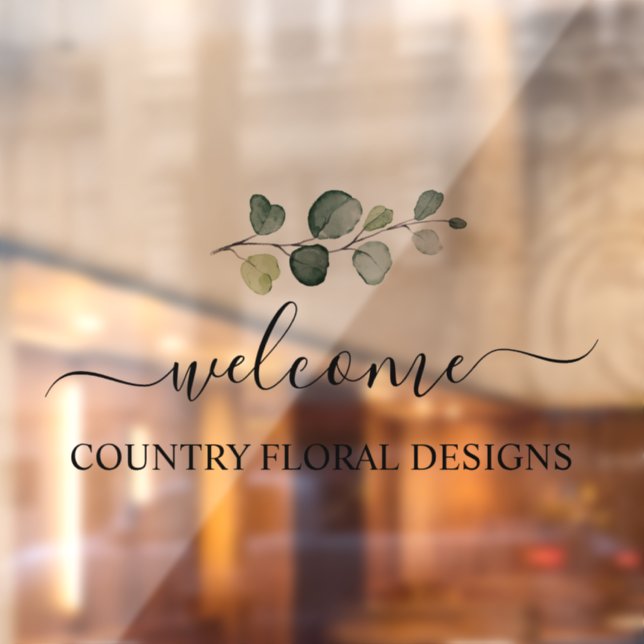 PixDezines Watercolor Eukalyptus Sprig Fensteraufkleber (Blatt 2)