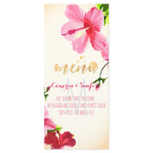 PixDezines Watercolor Hibiskus Menü/Rosa