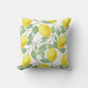 PixDezines Watercolor Lemon Muster DIY Colors Kissen