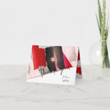 PixDezines Watercolor Mitzvah vielen Dank, Red Bla