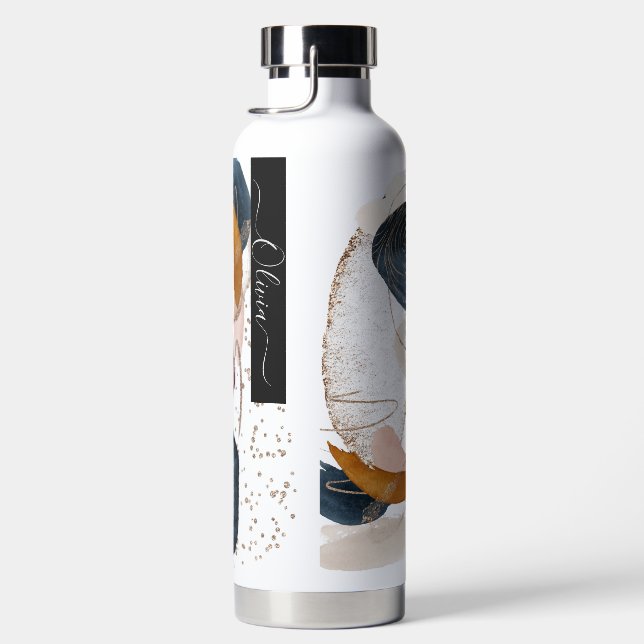 PixDezines Watercolor Moderne Abstrakte Anordnung Trinkflasche (Rechts)