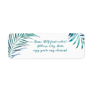PixDezines Watercolor Palm Fronds, Teal Green