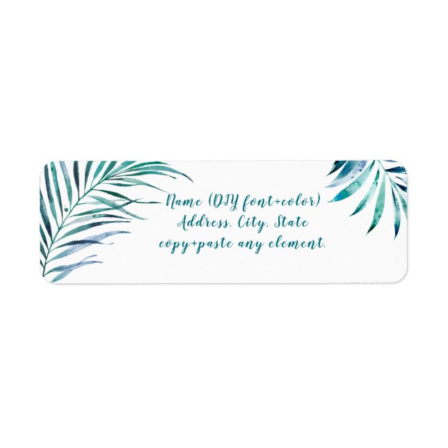 PixDezines Watercolor Palm Fronds, Teal Green (Vorne)