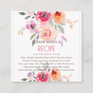 PixDezines Watercolor Peonies Recipe Request Enclo Begleitkarte
