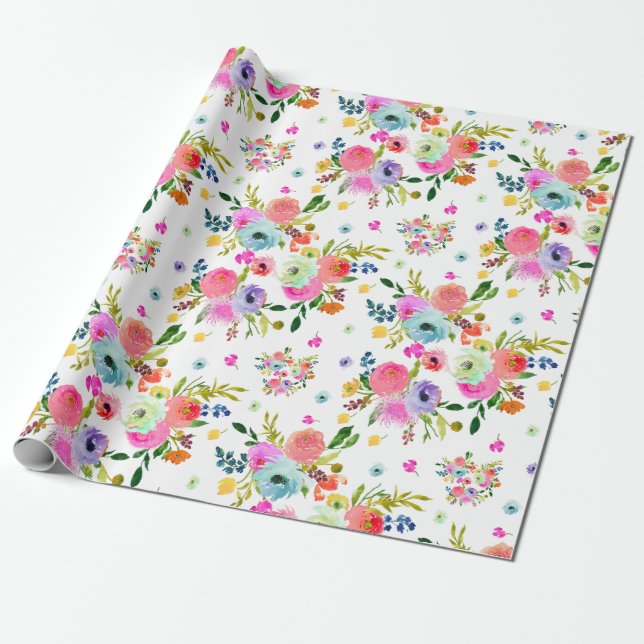 PixDezines Watercolor Ranunculus | DIY-Hintergrund Geschenkpapier (Ungerollt)