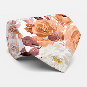 PixDezines Watercolor Rost Orange Rosen Herbst Krawatte