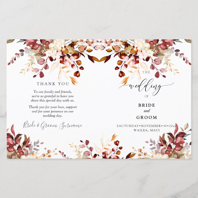 PixDezines Watercolor Rust Orange Fall Eukalyptus (Vorderseite)