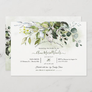 PixDezines Watercolor Rustic Eukalyptus Bridal Einladung
