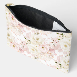 PixDezines Watercolor Staubrose Creme Rosen Zubehörtasche