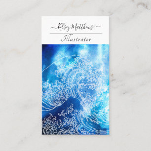 PixDezines Watercolor The Great Wave, Hokusai Visitenkarte
