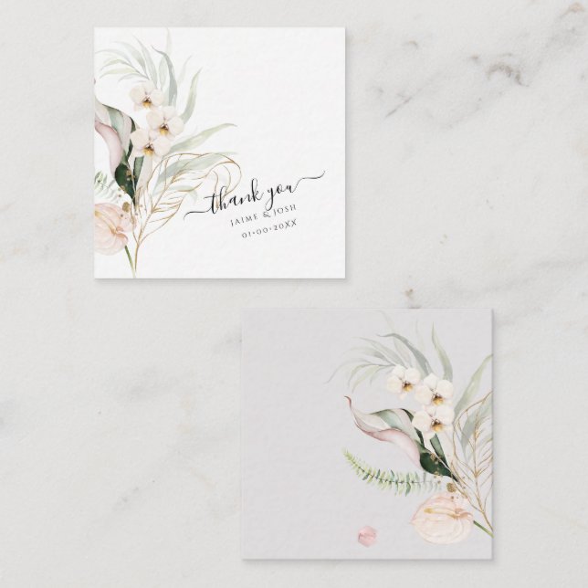 PixDezines Watercolor Tropischer Dschungel Note Ca Mitteilungskarte (Vorne/Hinten)