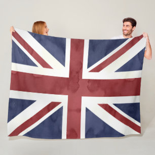 PixDezines Watercolor Union Jack Fleecedecke