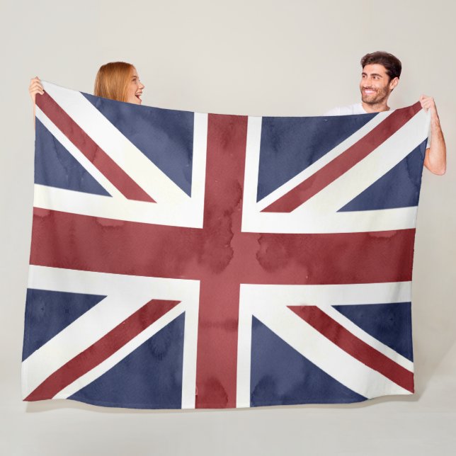 PixDezines Watercolor Union Jack Fleecedecke (Beispiel)