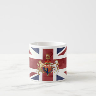 PIXDEZINES WATERCOLOR UNION JACK und INSIGNIE Espressotasse