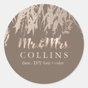 PixDezines Weide/Faux Pink Gold/DIY Hintergrund Runder Aufkleber