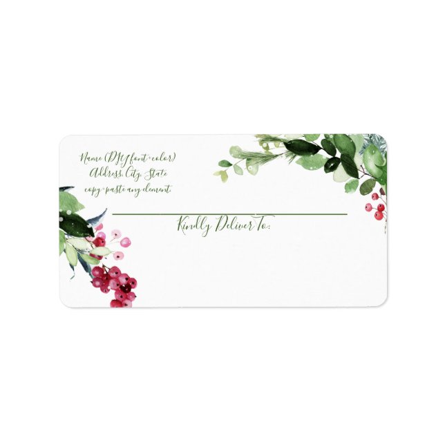 PixDezines Weihnachtsfest Adressaufkleber (Vorne)