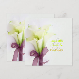 PixDezines WEISSE CALLA LILIEN HOCHZEITSBOUQUET Einladung
