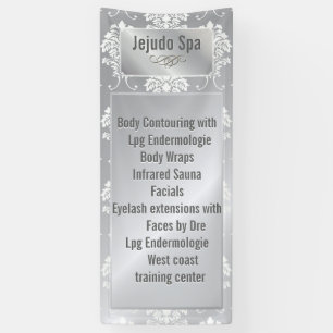 PixDezines Weißer Damaskus + Silbertone Banner