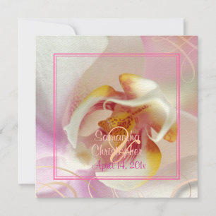 PixDezines Weißer Orchid Pink und weiß Einladung
