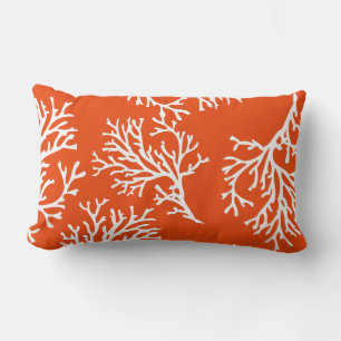 PixDezines, weißer und blauer Korallenhintergrund Lendenkissen