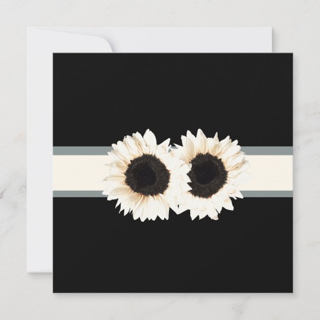 PixDezines weißes Sonnenblumen/Tageslicht Hintergr Einladung (Vorderseite)