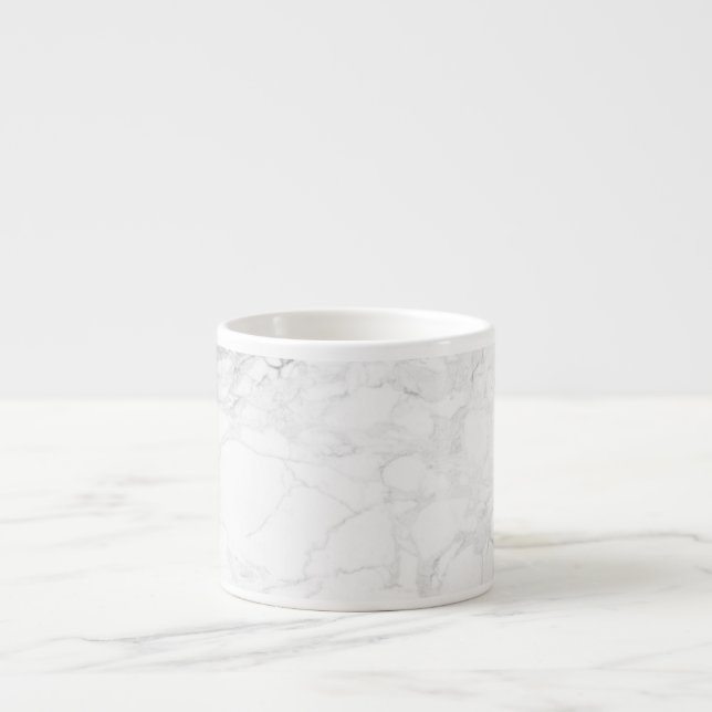 PixDezines WHITE MARBLE Espressotasse (Vorderseite)