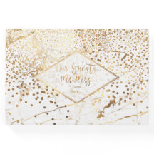 PixDezines WHITE MARBLE+IMITATS GOLD CONFETTI