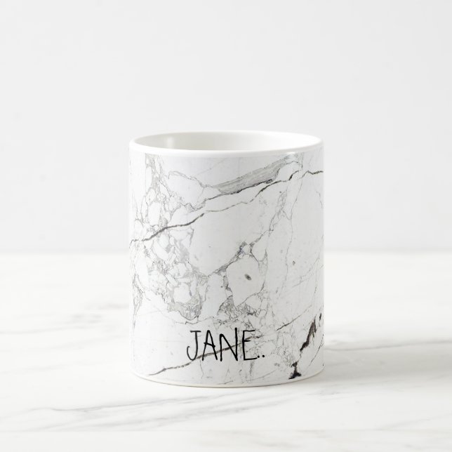 PixDezines WHITE MARBLE Tasse (Mittel)