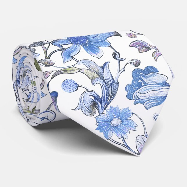 PixDezines William Morris Cornflower Blue DIY Krawatte (Gerollt)