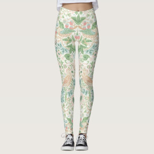 PixDezines William Morris Strawberry Diief Mint Leggings