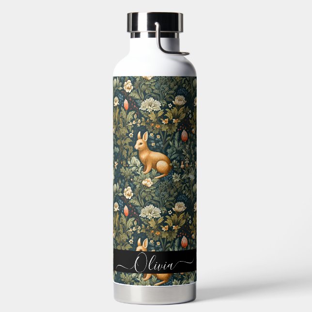 PixDezines William Morris Woodland Trinkflasche (links)