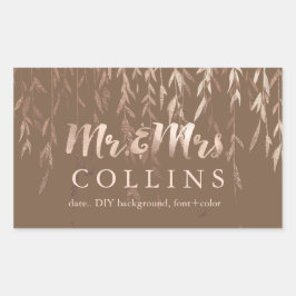 PixDezines Willow/Faux Pink Gold/DIY background Rechteckiger Aufkleber