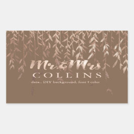 PixDezines Willow/Faux Pink Gold/DIY background Rechteckiger Aufkleber