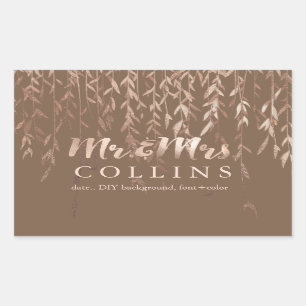 PixDezines Willow/Faux Pink Gold/DIY background Rechteckiger Aufkleber