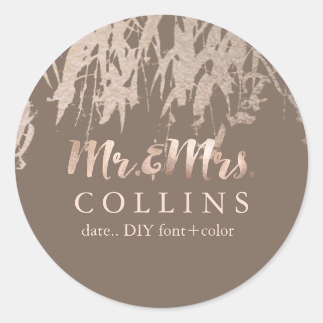 PixDezines Willow/Imitate Rosa Gold/DIY Hintergrun Runder Aufkleber (Vorderseite)