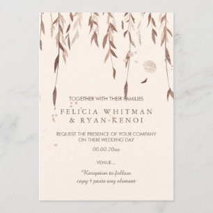 PixDezines Willow/Imitats Rosa Gold/DIY Hintergrun Einladung