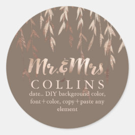 PixDezines Willow/Imitats Rose Gold/DIY Hintergrun Runder Aufkleber