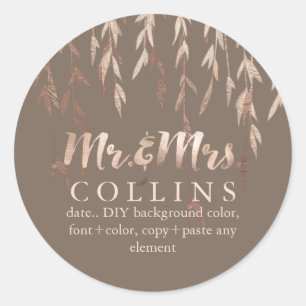 PixDezines Willow/Imitats Rose Gold/DIY Hintergrun Runder Aufkleber