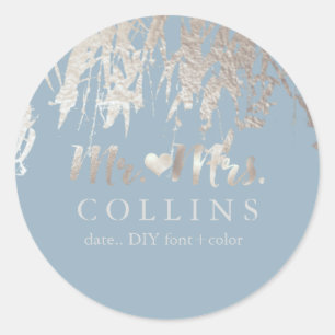 PixDezines Willow/Imitats Silver Foil/DIY Hintergr Runder Aufkleber