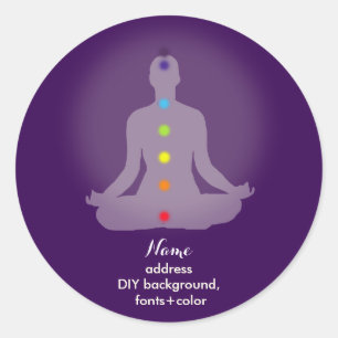 PixDezines Yoga Chakra/Meditation/DIY Hintergrund Runder Aufkleber