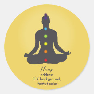PixDezines Yoga Chakra/Meditation/DIY Hintergrund Runder Aufkleber