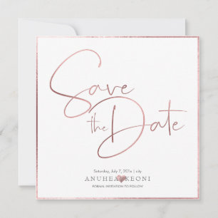 PixDezines ZARTLICHE LIEBE FALSCHES ROSÉGOLD-FOLIE Save The Date