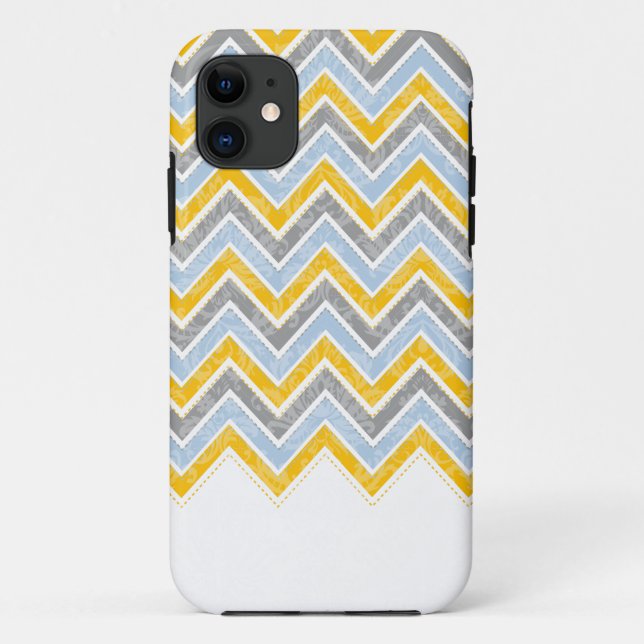 PixDezines Zickzack Blau+Gelb Case-Mate iPhone Hülle (Rückseite)